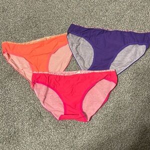 NWT Set of 3 Pink Victoria’s Secret Pink Floral Underwear Small